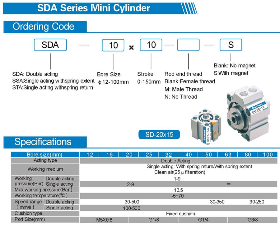 SDA compact air cylinder