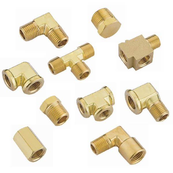 brass pipe straight elbow coupling threaded fittings