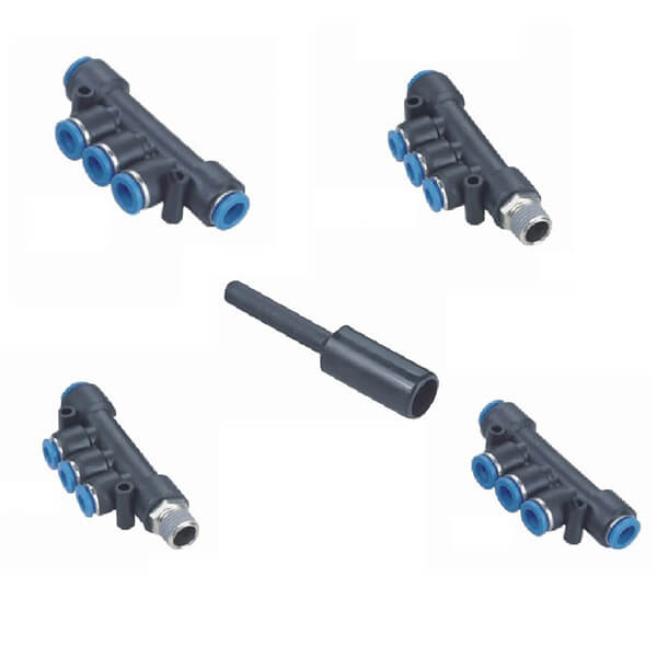 Details about   Pneumatic Manifold 4-Ports w/ Fittings 1/4 One Touch to 5/32 One Touch 