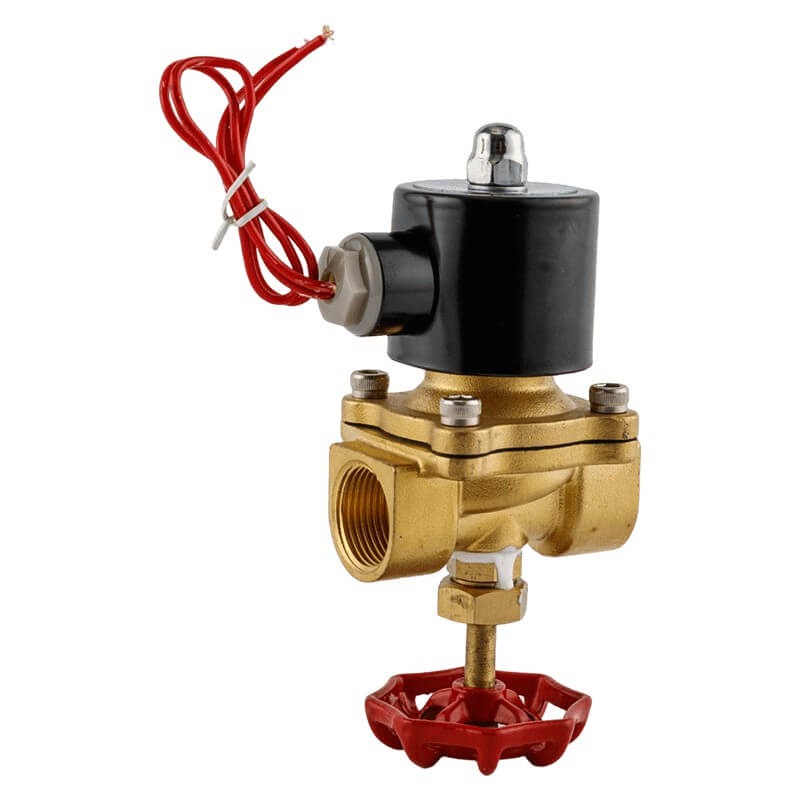 2W brass Water Solenoid Valve with manual control