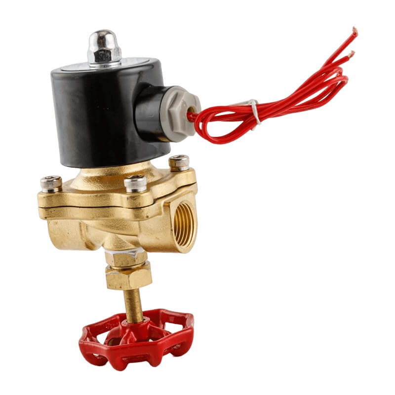 2W brass Water Solenoid Valve with manual control