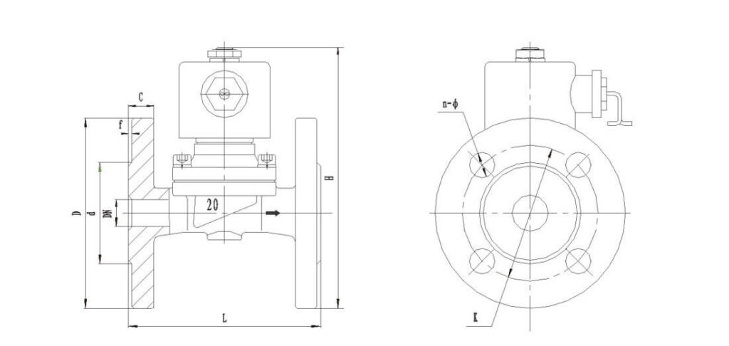 stainless steel flange piston pilot solenoid valve