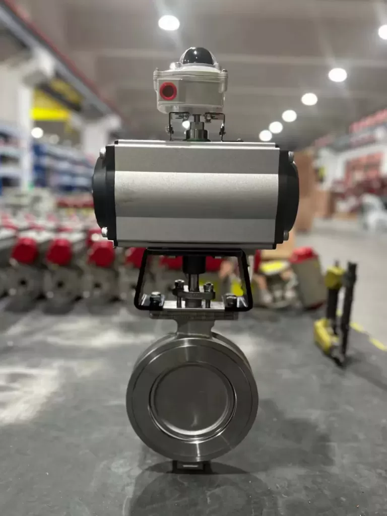 stainless-steel-pneumatic-actuated-dn150-pn16-butterfly-valve