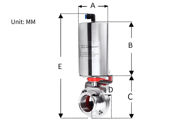 SS316 pneumatic butterfly valve 9