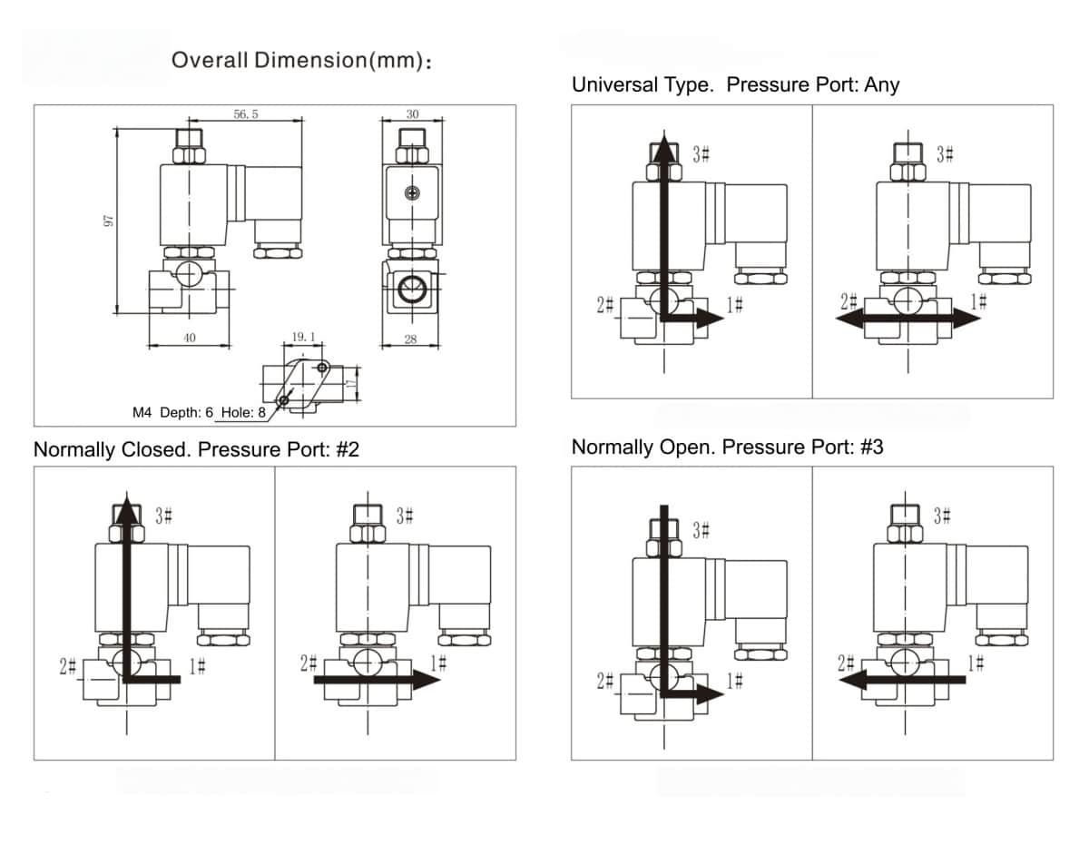 AV23 3 WAY solenoid valve drawings
