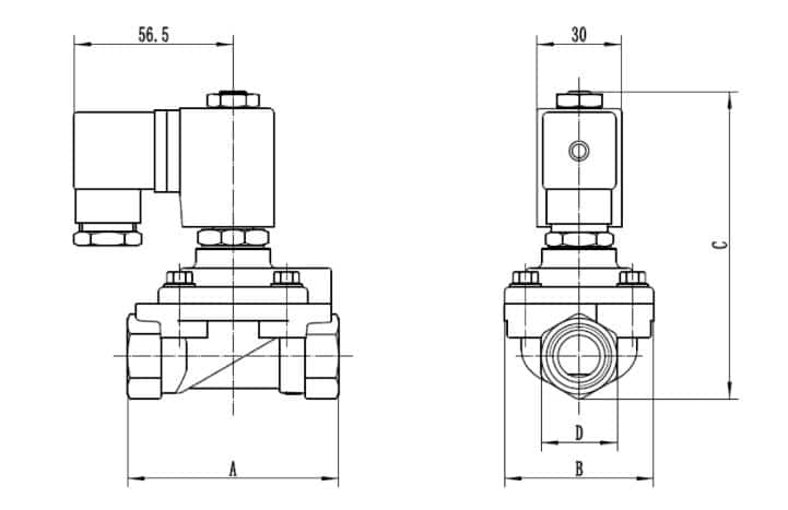 50 BAR solenoid valve size