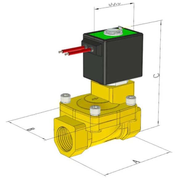 pulse latching solenoid valve size