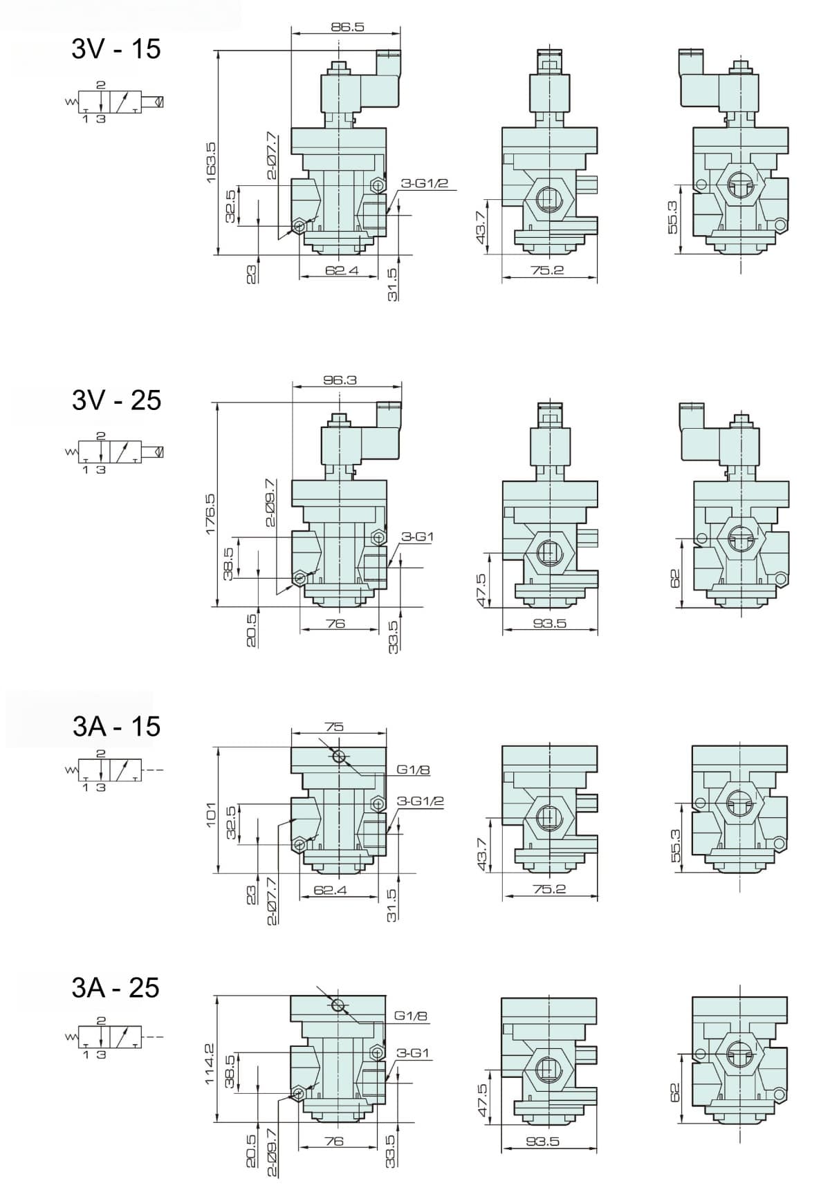 Stop solenoid valve Air pilot valve
